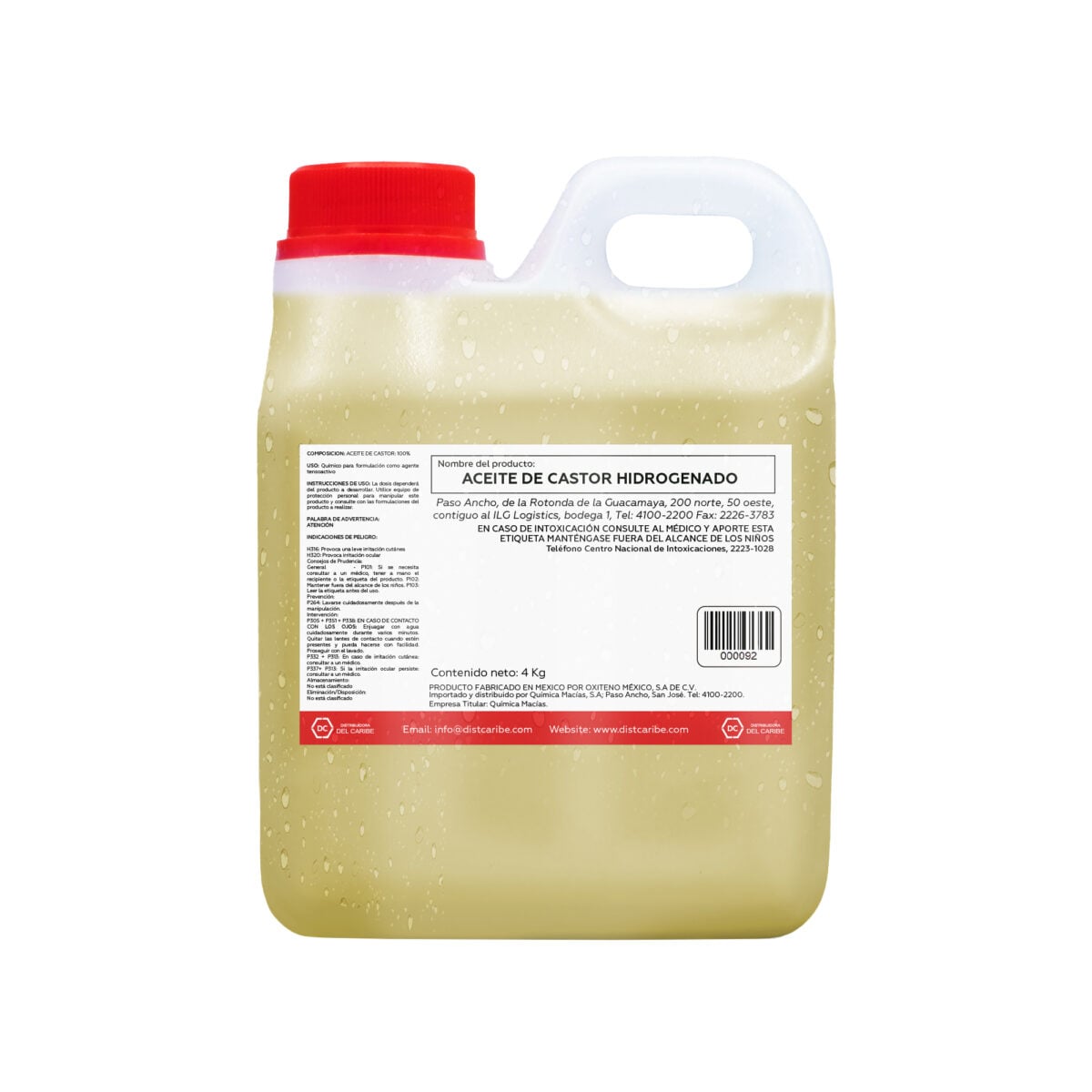 ACEITE DE CASTOR HIDROGENADO ENVASE DE GALÓN 4 Kg - Image 2