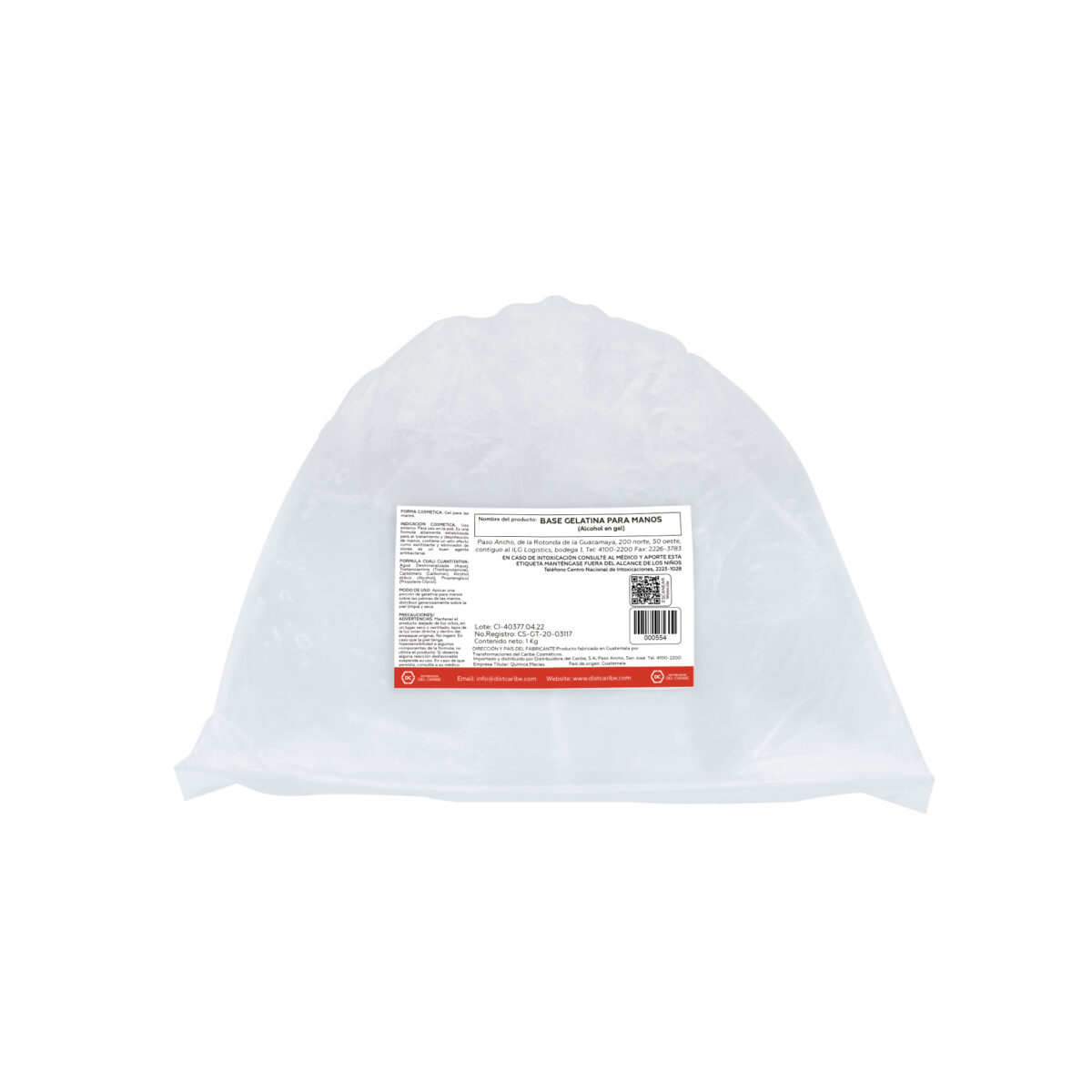 BASE GELATINA PARA MANOS (ALCOHOL EN GEL) BOLSA 1 KG - Image 2