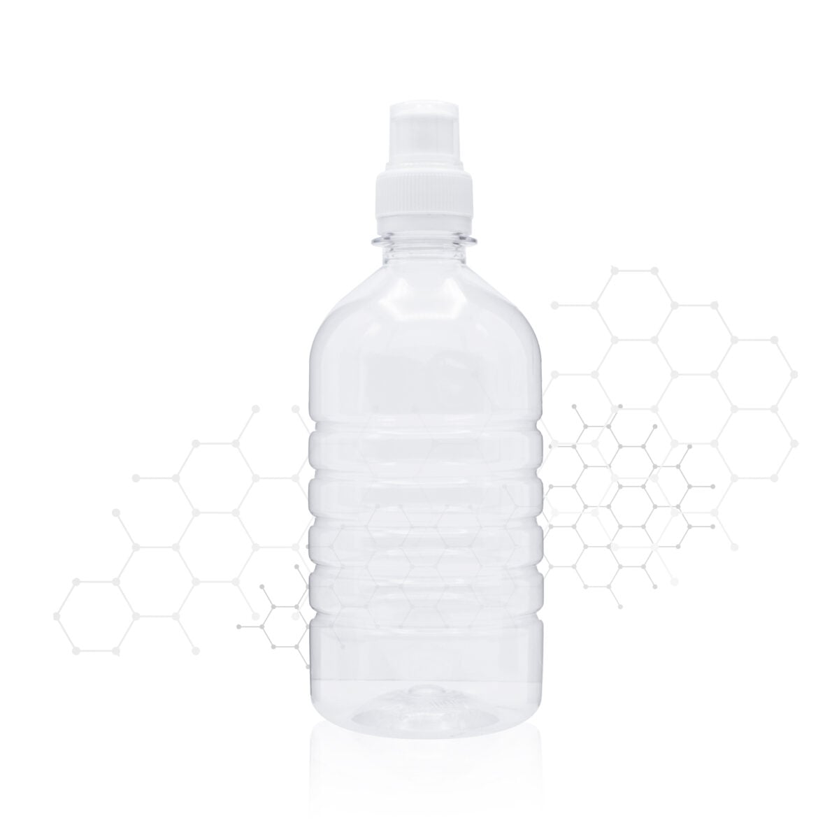 ENVASE PET ANILLADO 500 ML TRANSPARENTE PARA GEL CON TAPA #28-410 UNA UNIDAD - Image 2