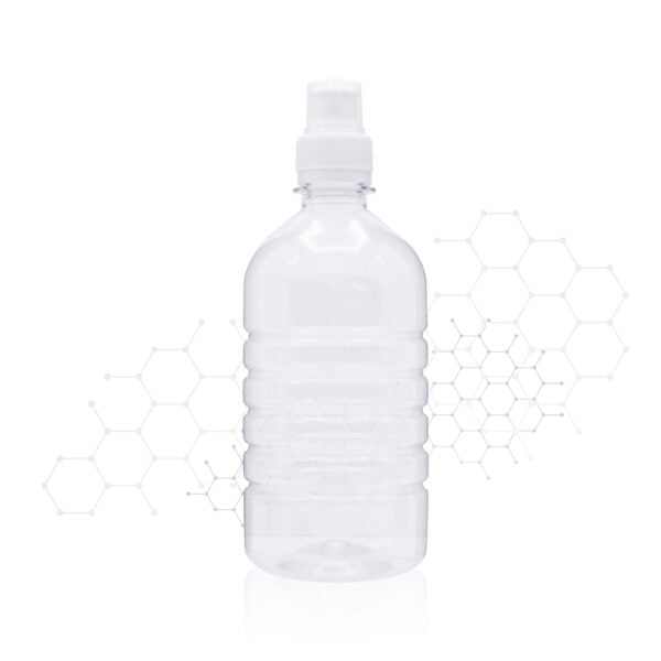 ENVASE PET ANILLADO 500 ML TRANSPARENTE PARA GEL CON TAPA #28-410 UNA UNIDAD