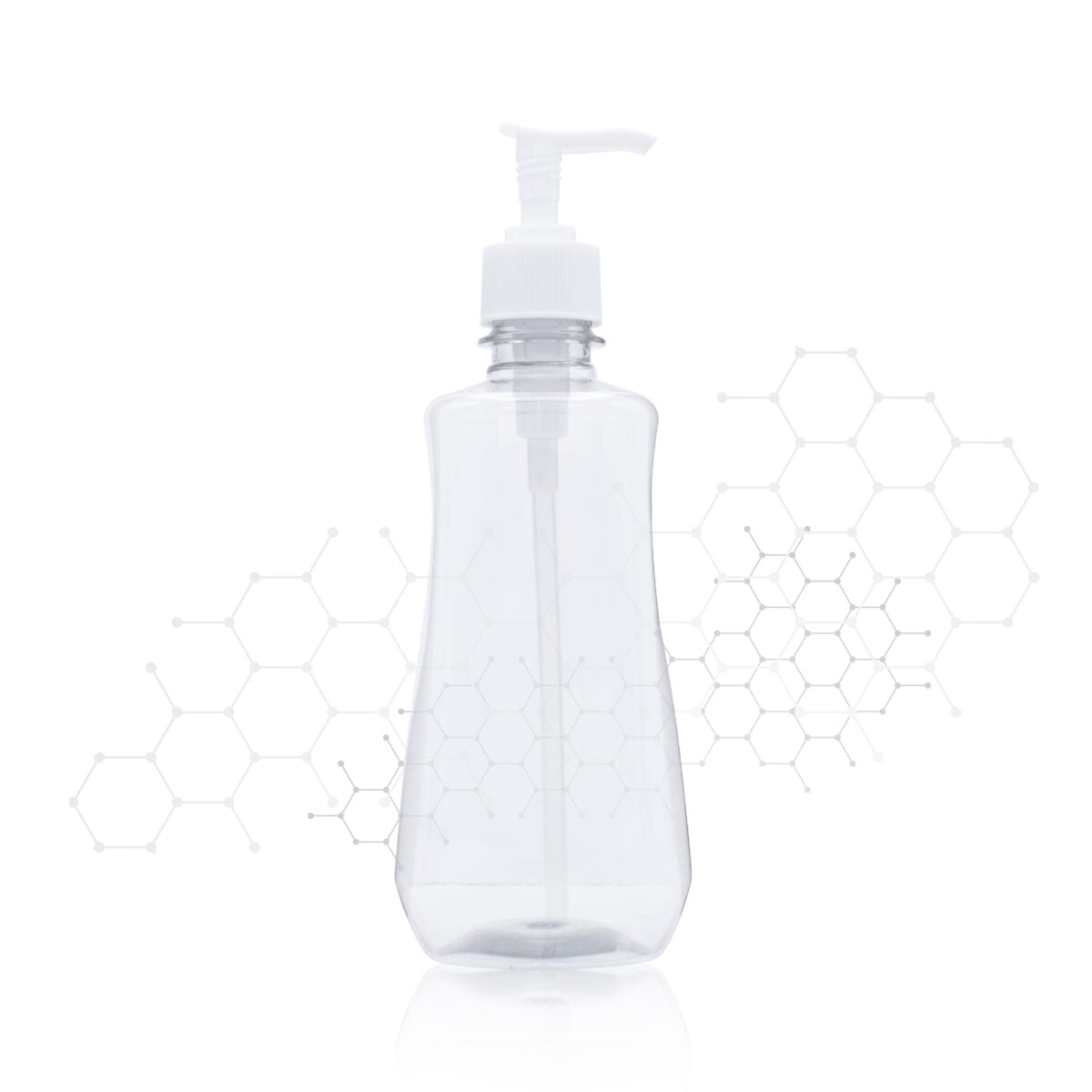 ENVASE PET CURVAS 450 ML. 25 GR +BOMBA DISPENSADORA TIPO L 28-410 BLANCO/NATURAL UNA UNIDAD - Image 2