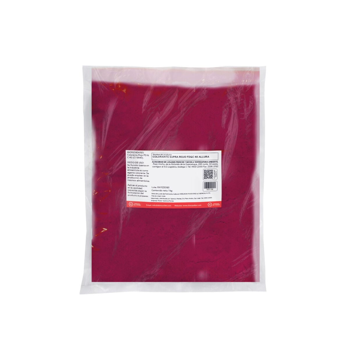 COLORANTE SUPRA ROJO FD&C 40 ALLURA BOLSA 1 KG - Image 2