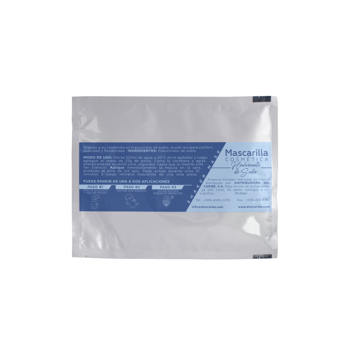 MASCARILLA COSMETICA HIALURONATO DE SODIO (SHAKER) SOBRE DE 25 GR UNA UNIDAD - Image 2