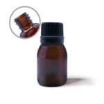 ENVASE VIDRIO ÁMBAR 7.5 ML CON TAPA NEGRA ROSCA CR. UNA UNIDAD