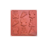 MOLDE DE SILICON HSH03 B TERRACOTA - PASCUA / 9 FIGURAS (CONEJO, ZANAHORIA, CAMPANA) 378 ML UNA UNIDAD. - Image 2
