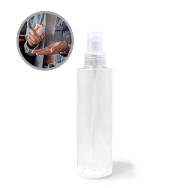 ENV. PET 200 ML CILINDRICO ATOMIZADOR TRANSPARENTE UNA UNIDAD