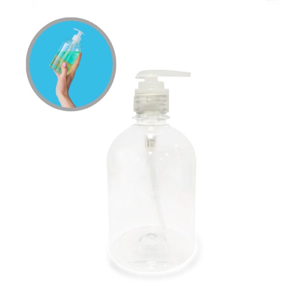 ENV. PET DOMO 500 ML CON BOMBA DISPENSADORA TIPO CONCHA NATURAL UNA UNIDAD