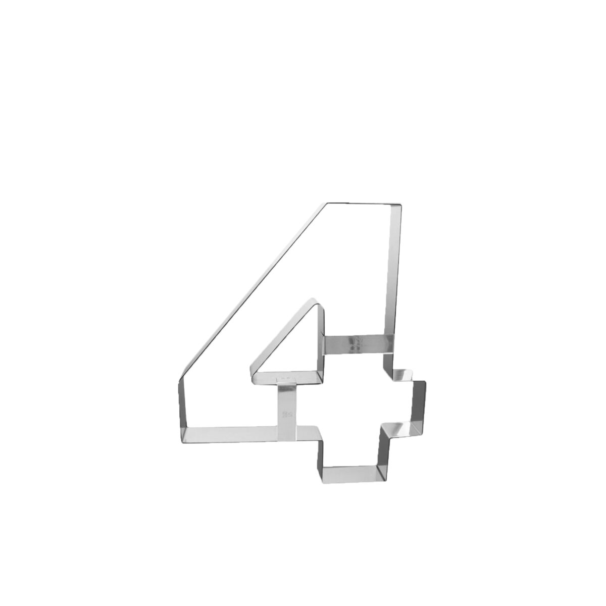 MOLDE DE ALUMINIO DE NUMERO CUATRO  30H4X04 - 20X4CM (MARTELLATO) UNA UNIDAD - Image 2