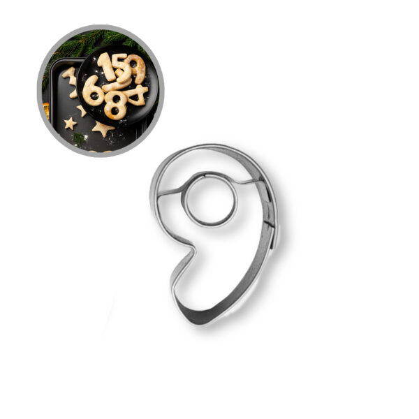 MOLDE DE ALUMINIO DE NUMERO NUEVE   30H4X09 - 20X4CM (MARTELLATO) UNA UNIDAD