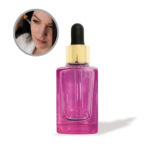 ENV. GOTERO CUADRADO VIDRIO 50 ML ROSADO GOTERO DORADO / HULE NEGRO UD