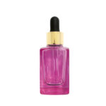 ENV. GOTERO CUADRADO VIDRIO 50 ML ROSADO GOTERO DORADO / HULE NEGRO UD - Image 2