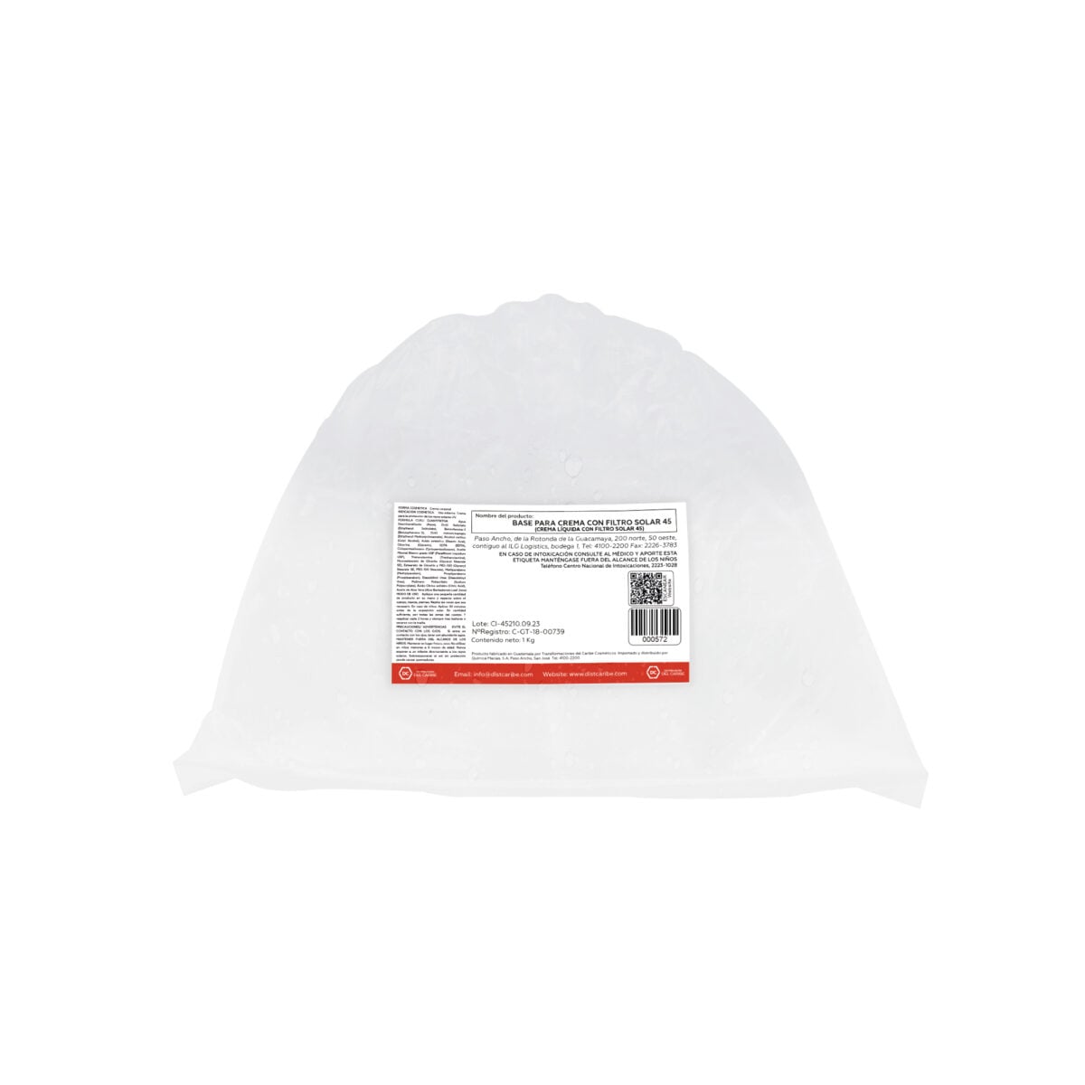 BASE PARA CREMA CON FILTRO SOLAR 45 BOLSA 1 Kg - Image 2