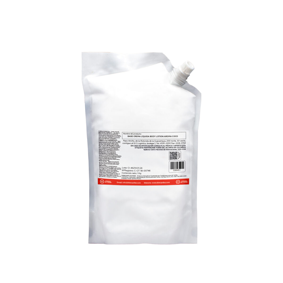BASE DE CREMA LIQUIDA BODY LOTION AROMA COCO BOLSA 1 Kg - Image 2