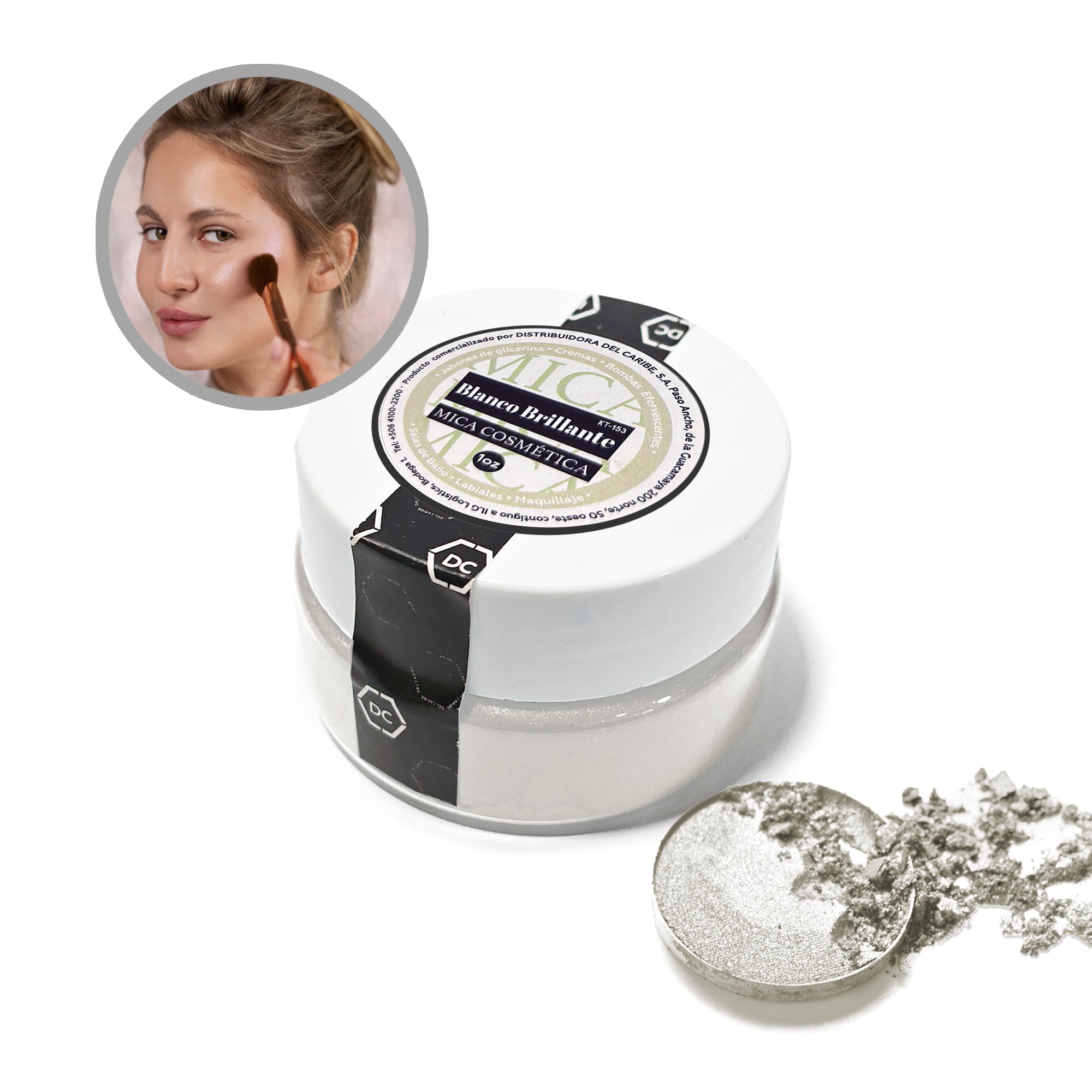 COLORANTE MICA PARA PRODUCTOS COSMETICOS  BLANCO BRILLANTE KT-153-1oz - Image 1