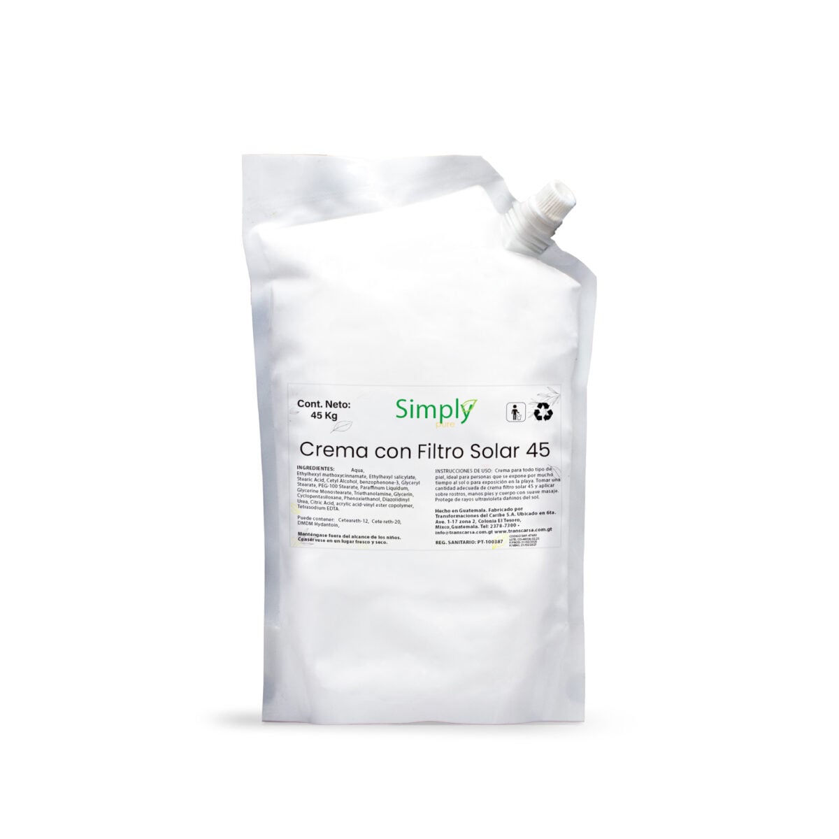 BASE PARA CREMA CON FILTRO SOLAR 45 - 1 L - Image 2