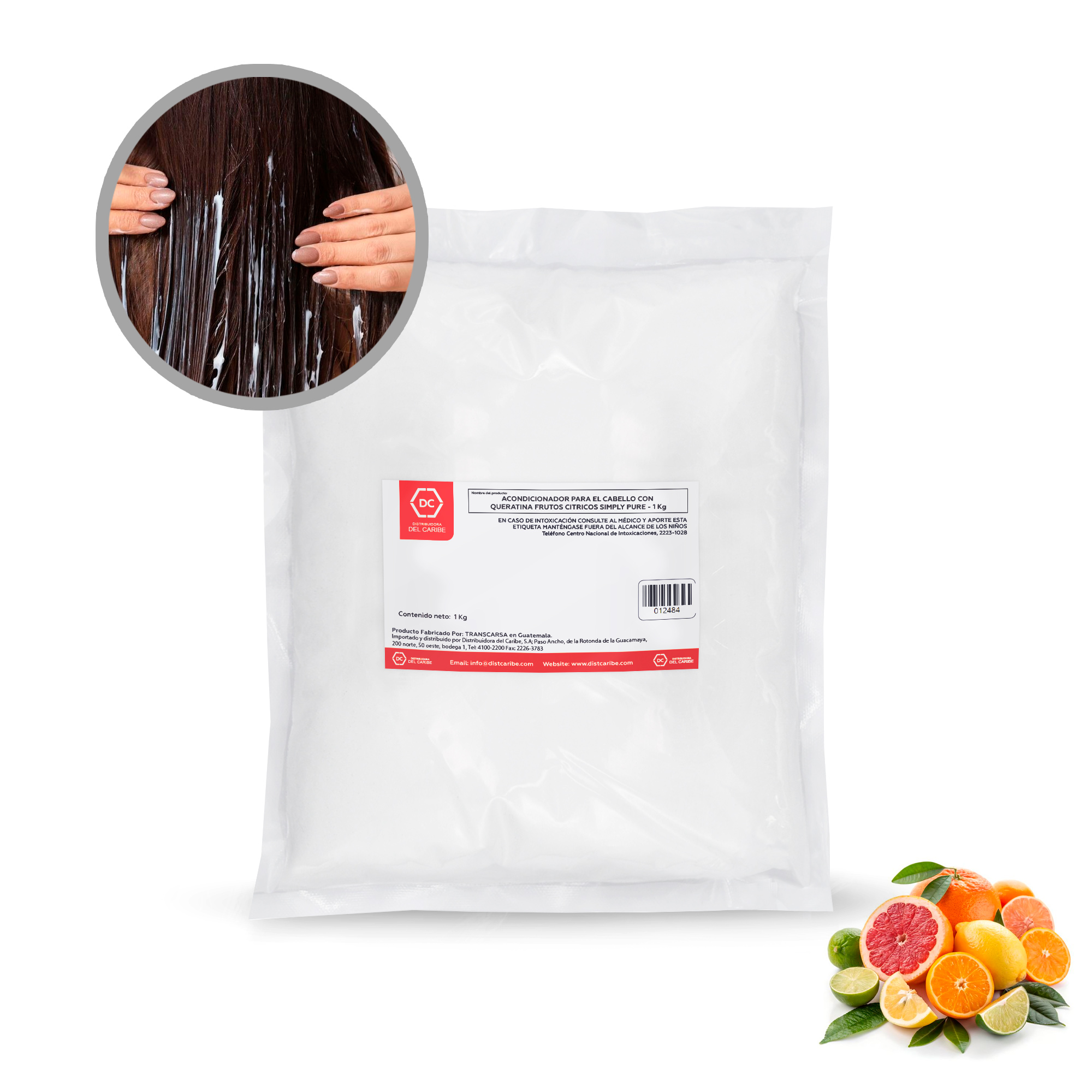 acondicionador-frutos ACONDICIONADOR PARA EL CABELLO CON QUERATINA FRUTOS CITRICOS SIMPLY PURE - 1 Kg - Image 1