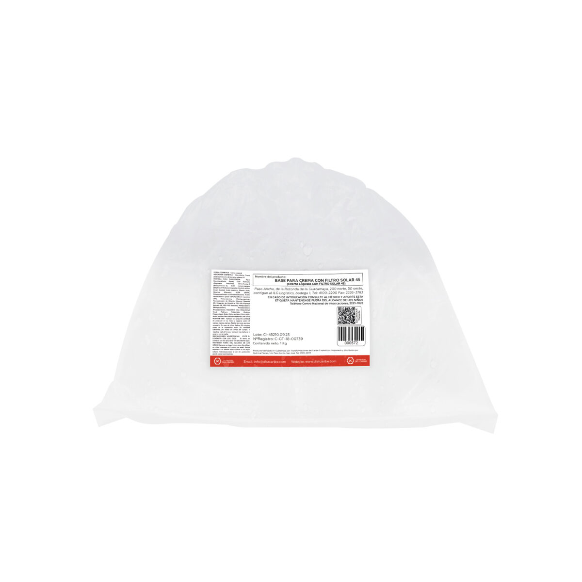 BASE PARA CREMA CON FILTRO SOLAR 45 BOLSA 1 Kg - Image 2