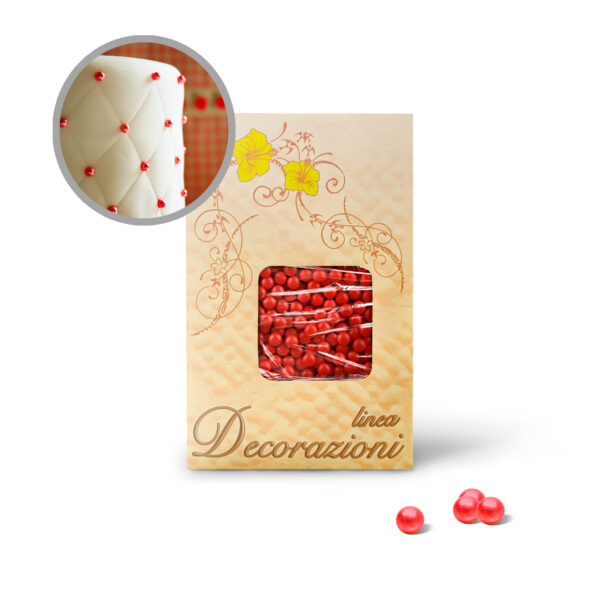 PERLA DE AZUCAR COLOR ROJO 4MM BOLSA 500 g