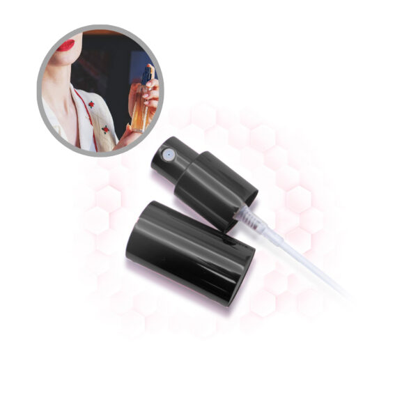 ATOMIZADOR #18 ROSCA ALUMINIO COLOR NEGRO CON CASQUILLO NEGRO JQ UD